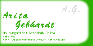 arita gebhardt business card